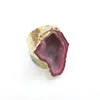 JLN Agate Geode Ring Free Size Royal Blue Sparkly Druzy Hollow Agate Gemstone Statement Gold Ring For Man And Woman