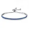 Pulseras chapadas en plata Cadena de cristal de diamante completo Ajuste pandora Brazalete de diamantes de imitación Pulsera Mujer Regalo femenino BR002