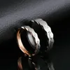 Creative Fashion Rose Gold Black Rhinestone Super Junior Titanium Steel Para Pierścień On i jej pierścionek zaręczynowy z zaangażowania