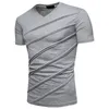 Camisetas de hombre de talla grande para hombre, camiseta de verano con arrugas, cuello en V, moda informal de algodón sólido, Camiseta corta de manga para hombre