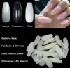 600 stcs/tas ballerina nail art tips transparant/natuurlijke valse kist nagels kunsttips platte vorm volledige cover manicure