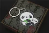Bonito de Metal Animal Chinês Chaveiro Panda Anel Chave de Presente Acessórios de Jóias Liga de Zinco Chaveiros para Chaves Do Carro 2 pçs / lote