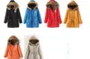 Winter fur collar hooded long coat lambskin women's large size slim cotton women 16 colors plus