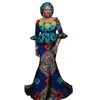 Femmes vêtements africains femmes robe ensemble 2 pièces hauts et longues jupes africaines robe Maxi robe de Club Dashiki imprimer robes WY1178