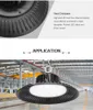 LED High Bay Light 50W 100W 150W 200W UFO 6000K 20000LM IP65 AC85265V LED -lysdioder Flood Lights Aluminium Mining Highbay Lamp3961836