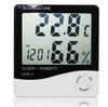 Digitale LCD-temperatuur hygrometer klok vochtigheidsmeter thermometer met klokkalender Alarm HTC-1 100 stuks omhoog
