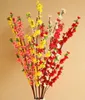 115 cm 200 pcs Cerisier Artificiel Printemps Prune Fleur De Pêche Branche Soie Fleur Arbre Pour La Décoration De Fête De Mariage blanc rouge jaune rose 5 couleur