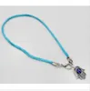 30 Pçs / lote Mista HAMSA MÃO Evil Eye Cordas Pulseiras Sorte Encantos Pingente De Couro