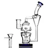 Blue Fab Egg Glass Bong Skull glass water Pipe Double recycler Showerhead perc oil rigs with slits 14 mm joint Hookahs bongs 78q2902843