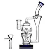 Blue Fab Egg Glass Bong Череп Стеклянная водопроводная трубка Двойной ресайклер Душевая головка Перцовые нефтяные вышки с прорезями 14 мм Соединение Бонги для кальяна 78q4439103