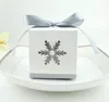 Snowflake Candy Box Birthday Wedding Party Square Faven Faven Boîtes avec Bow Ribbon Bow Halloween Christmas cadeau cadeau Cadeau 6x2926140