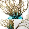 Newplastic konstgjorda växter Bröllopsdekoration Torkad träd Heminredning Påfågel Coral Branches J2y