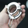 7 Sizes Cockrings Stainless Steel Scrotum Binding Device Metal Bondage Pendant Testicle Cock Ring Sex Toys for Men BB2-2-56