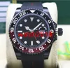 Top Quality Luxury Watch II 116710 40mm Keramisk Bezel Batman Svart Röd Gummi Armband Automatisk Män Klockor Lyser