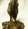 Chinese YELLOW Copper hEN Sratus Feng Shui Bronze Brass Ferocious Art & Crafts Wedding Home Hotel Decoration CR011