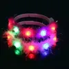 Colorful LED lampeggiante Flower Headband Light-Up Ghirlanda floreale Corona Bambini Adulti Headwear Glow Party Supplies ZA4548