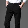 Brand New Fashion Slim Fit Suit Pants Mens 2017 Designer Business Office Wedding Tinta unita Abito da uomo Nero Plus Size 36