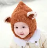nuova bella fox orecchio inverno cappelli antivento sciarpa per bambini copricapo all'uncinetto cappello caldo morbido bambino inverno berretti ragazzi ragazze