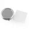 Lege compacte spiegel met epoxysticker Nieuwe cosmetische zakspiegel make-up Compacts Zilver Kleur Voor DIY Decoden #M070S