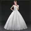 New Word Shoulder Lace Sleeves Wedding Dresses Qi High Waist Autumn And Winter Applique Halter Strap White Garden Dresses DH078