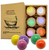 6 SZTUK / 1 Zestaw Bombs Bombs Bubble Bath Sole Ball Essential Oil Handmade Spa Stress Relief Złuszczanie Mint Lawenda Rose Flavor