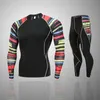 Survêtements pour hommes 2021 MMA Compression T-shirts à manches longues pour hommes Union Suit Rashgard Kit Vêtements Tops Tees 1