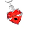 Zia Glass Cremation Jewelry Heart Birthstone Pendant Urn Collana Collana Ashes Holder Keepsake