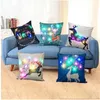 Gran oferta funda de almohada funda de almohada decoración muchos patrones con LED hogar al azar