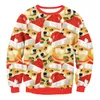 Natal Camisola Patton Santa Claus Impressão Bonito Pullover Sweater Jumper Outwear Padrões de Boneco de Neve de Rena