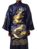 Livraison gratuite tradition chinoise robe pour hommes vêtements de nuit peignoir vêtements de nuit avec Dragon livraison gratuite taille S-XXXL S0008