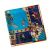 Square Tree Floral Print Scarf Women Shawls Foulard Femme Blue Large Twill Silk Scarfs Drop 130 130CM3103