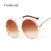 Coodaysuft Round Rounds Sunglasses كلاسيكي كبير الحجم كبير الحجم الرجعية نظارات الشمس المرآة سيدة أنثى UV400 3167