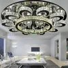 Ny enkel LED-blomma K9 Crystal Round Taklampor Upscale Lights Lighting för sovrum Vardagsrum Studierum Villas Restaurang Hotel