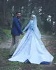 Nyaste Saudiarabien Prom Klänningar Hög Krage Toppkvalitet Lace Appliques Muslim Kvällsklänning Långärmad Satin Formell Part Kappor