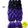 Entier 24 pouces synthétique haute température fibre Ombre deux tons Kanekalon tressage extension de cheveux 100gpcs Jumbo tressage cheveux 8880479