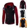 2018 homens outono inverno casaco quente jaqueta outwear suéter magro hoodie quente capuz patchwork moletom # 0612