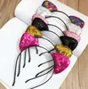 Девушка Xmas Headband Handmade Sequin Cat Fox ушные повязки головы головы курица вечеринка косплей костюм для волос Halloween аксессуар ребенка взрослые волосы лук