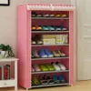 Portable Dustproof Shoes Hanger Storage Rack, Cotton-made Shoe Cabinet Holders Tower Organizer with Zipper Doors