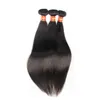 Ryska Virgin Hair Straight 3pcs Lot Russian Silky Rak Human Hair Weave Bundlar Billiga Ryska Remy Hårutveckling Natural Black 1b