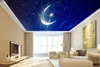 пользовательские 3D потолок гостиной украшения 3d обои звездная Луна 3D потолок фото обои