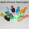 Colored Silicone HandPipes Smoking Hand Pipes Latest Design Bubbler Glass Bong WaterPipes Spoon Pipe Silicon Nectar
