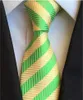 2019 slips mode slips mens klassiska banden formella bröllop affärsverksamhet blå grön gul rand för män tillbehör slips brudgum 3470