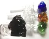 Colorful Helix Glass Skull Pipes Curved Glass Oil Burner Pipes Balancer Water Pipe Smoking Pipes Hookahs Bongs Smoking Accessories