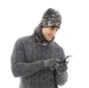 Inverno masculino e feminino gorro chapéu cachecol luvas de tela sensível ao toque 3 peças conjunto de roupas quentes de inverno para mulher 4 cores9837961