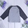 Enfant bébé garçons à manches longues T-shirt Lettre Imprimer Gris Noir Tee En Gros Tops Pour Nouveau-né Bébé Garçon Enfants Vêtements À La Mode Articles 6M-5T