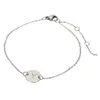 26 Initialen Buchstaben-Scheiben-Armband für Damen, silberfarben, Edelstahl, polnische Kette, Buchstaben-Scheiben-Charm-Armbänder, Fußkettchen, BR1443