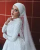 2019 abiti da sposa Musilm sirena con gonna staccabile Applique perle perle abiti da sposa in campagna