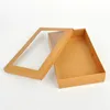 kraft paper Gift boxes kraft packaging box with window kraft paper Socks box 22x14x43cm LZ09376160086