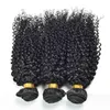 Mongolische reine Haarverlängerungsbündel mit 4 x 4-Spitzenverschluss, 4 Teile/los, verworrene lockige 8A, Großhandel, menschliches Haar, Tressen mit Verschluss, Babyhaar