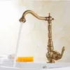 Robinet de cuisine en laiton Antique de Style rétro mitigeur d'eau froide et chaude mitigeur Rotation à 360 degrés nouveauté robinet XT-25